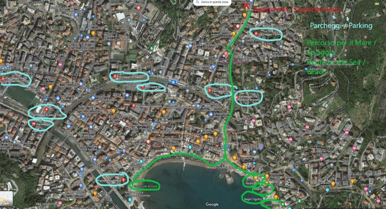 Casaviva - Casa Vacanze Betti A Rapallo Con Terrazza ภายนอก รูปภาพ